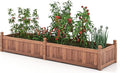 S AFSTAR Wooden Raised Garden Bed 91L x 24W x 16H Outdoor Rectangular Planter Box with Liner &amp 4-Corner Drainage Holes Planter Container for Garden Patio Raised Bed for Veggies Fruit Flower