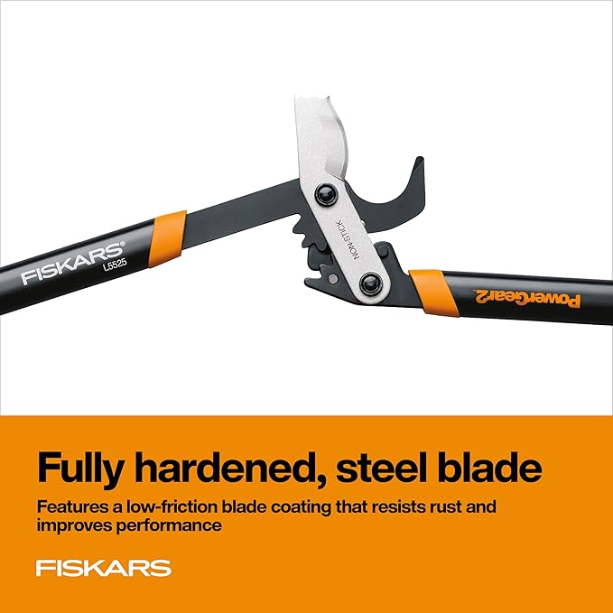 Fiskars 25-Inch Loppers for Tree Trimming Heavy Duty Sharp Steel Blade Tree Branch Cutter with up to 1.75 Diameter Cut Capacity PowerGear2 Design with Compound Action for More Power Hand Loppers