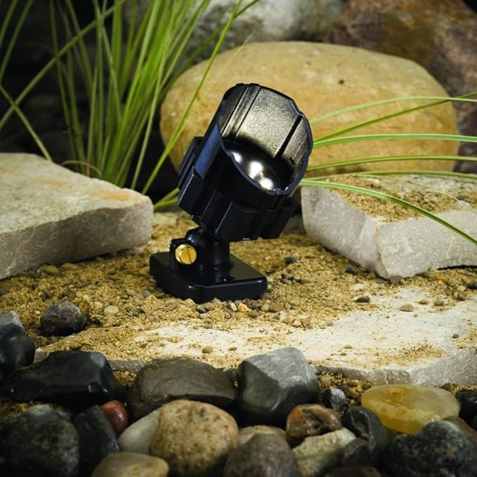 Kichler Lighting 15710BK LED Detail Accent Low Voltage Light Black with Clear Tempered Glass Lens