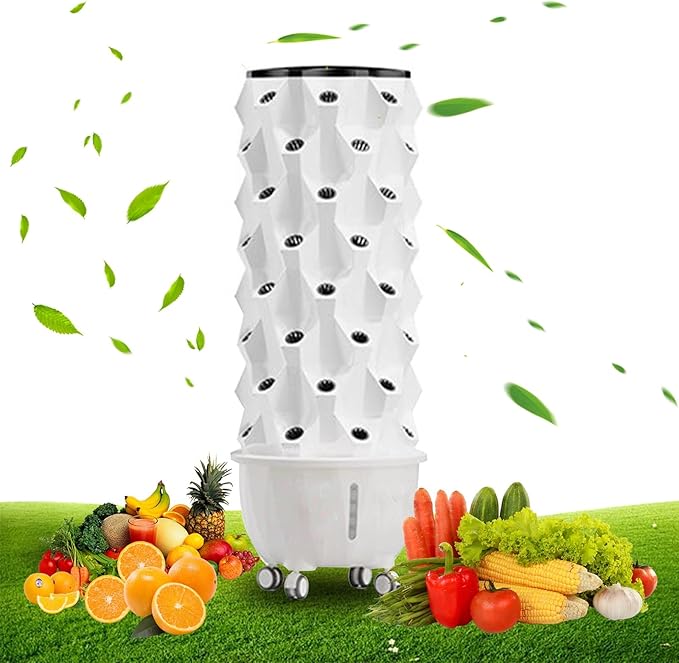 Hydroponics Growing System Aeroponic Tower Garden System Vertical Hydroponic Garden Tower for Gardening Lover for Herbs Fruits and Vegetable(150cm/59in)