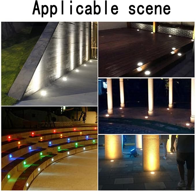 Outdoor LED Buried Light - Recessed Multi-Color Underwater Spotlight IP65 Waterproof Anti-Rust Aluminum Well Lights for Deck and Garden