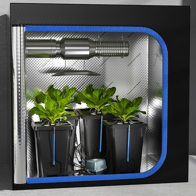 4 Buckets DWC Hydroponics Growing System with Top Drip Kit 7 Gallon Deep Water Culture Bucket System with Air Pump Air Stone Air Hose Recirculating Drip Garden System