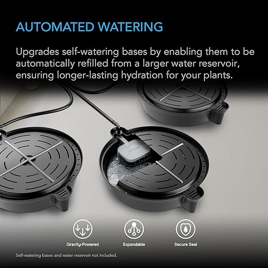 AC Infinity Auto-Fill Upgrade Valve Kit for Self-Watering Base Gravity-Powered Valve Refills Water from Larger Reservoir Secure Leak-Proof Seal 3/8 OD Tubing 4-Pack for Hydroponics &amp Grow Set