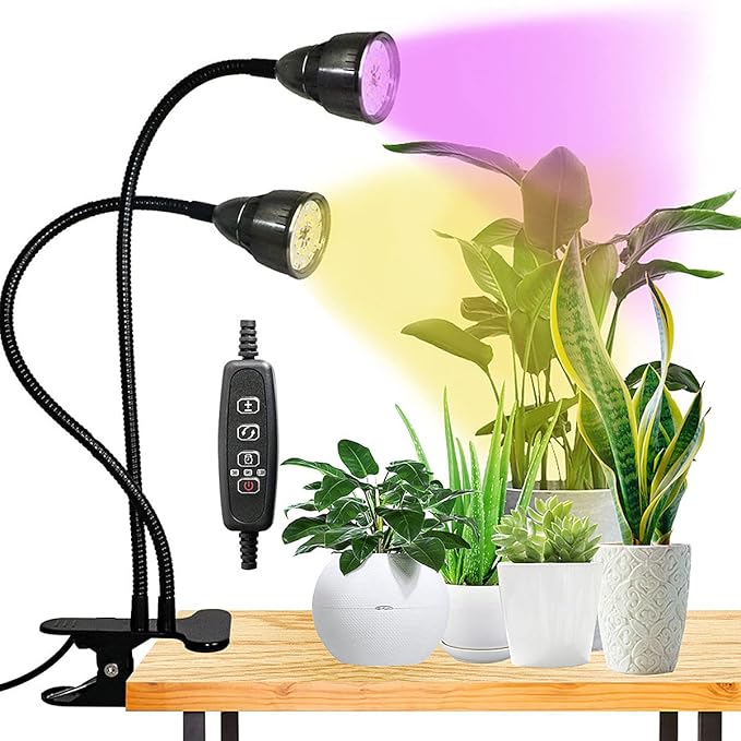 Grow Light for Indoor Plants Growing Juhefa Gooseneck Clip-on Plant Lamp for Seedlings Succulents Seed Starting3 Modes &amp 10-Level Brightness with Timer 3 9 12 Hrs