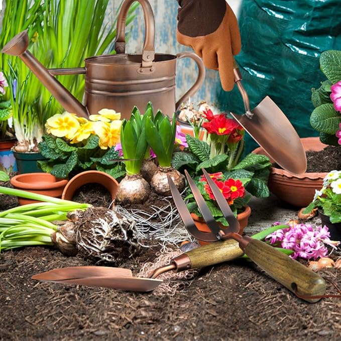 1 Gallon Galvanized Steel Watering Can with 3 Pcs of Garden Tools 1 Pc of Pruning Shear 1 Pair of Gardening Gloves1 Pc of Garden Tools Organizer Tote