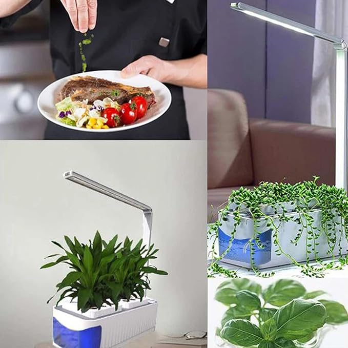 Smart Automatic Hydroponics 8 Pods Indoor Herb Garden with 3 Mode Led Grow Light Germination Kit Adjustable Up Down Left and Right for Home Kitchen