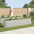 Large Galvanized Steel Raised Garden Bed 157.5 x 55.1 x 31.9 in Outdoor Planter Box Rectangular Silver for Balcony Patio Terrace