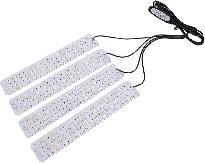 SUNGOOYUE Dimmable LED Grow Light Panel 384 LEDs Smart Timing 4 Brightness Levels Promote Plant Growth Memory Function Brightness Adjustment from 25% to 100% Aluminum Material