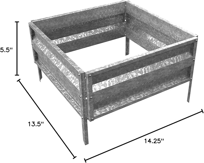 Raised Garden Bed Plant Holder Kit with Adjustable Galvanized Iron for Growing Flowers Vegetables Herbs by Pure Garden