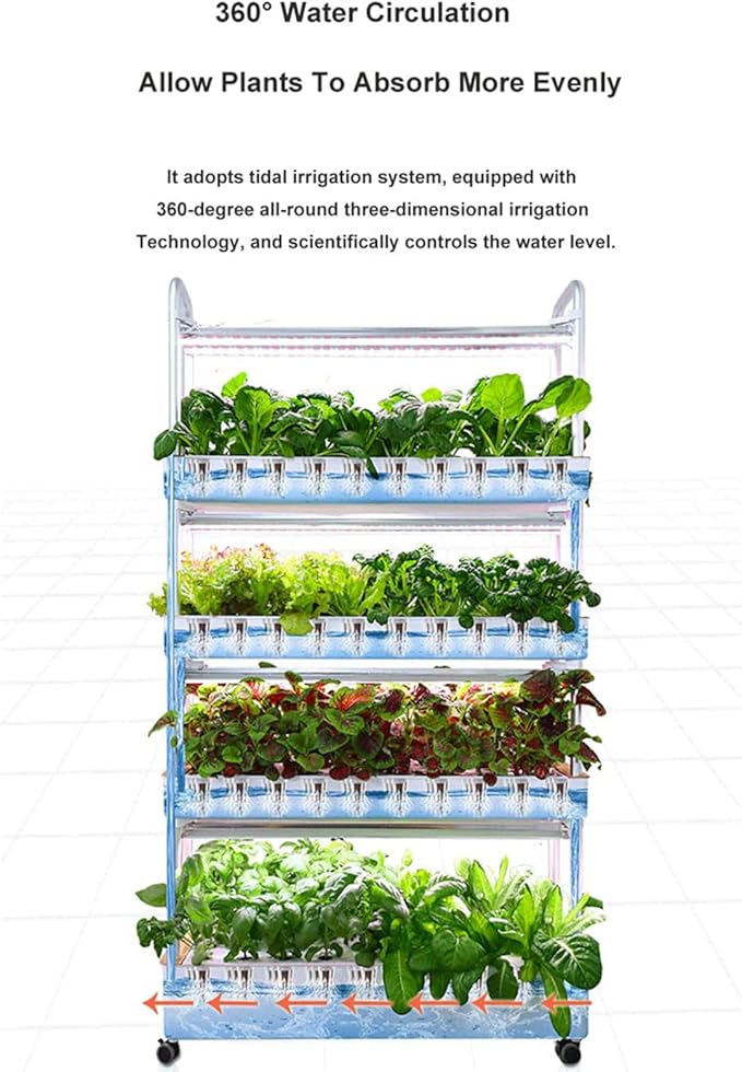 Hydroponics TowerGarden Hydroponic Growing System48/64 /90/120 Planting Spaces PVC Vegetables Hydroponic Grow KitIndoor Gardening Systemfor Herbs Fruits and Vegetables (48hole)