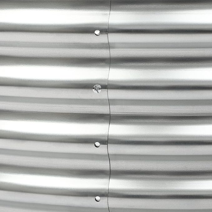 DYNAMI Round Galvanized Raised Garden Bed Kit17 Tall 42 Dia Raised Garden Boxes Outdoor Above Ground Patio Flower Bedsfor Planting Vegetables Fruits and Herbs (Silver)