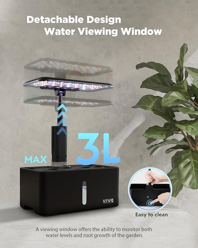 8 Pods Hydroponics Growing System Indoor Garden Black &amp 188Pcs Hydroponic Pods Supplies