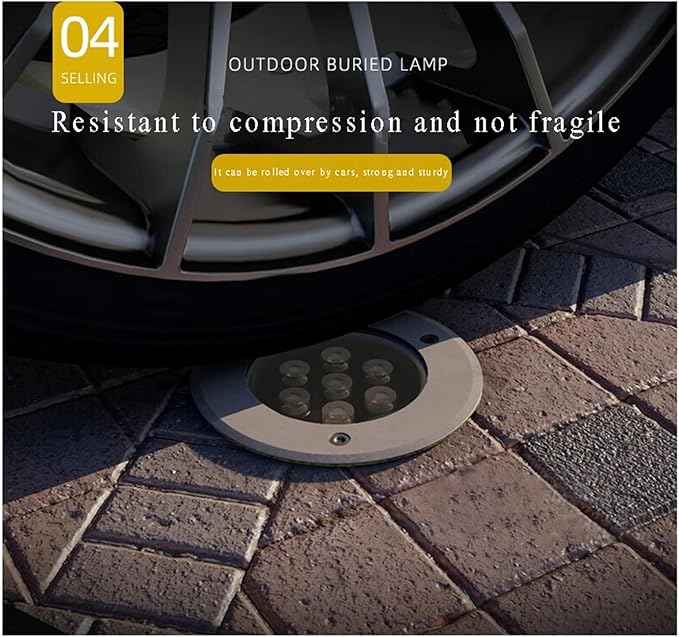 Outdoor Ground Light LED Buried Lights IP66 Waterproof Recessed Underground Light AC85-110V for Garden Yard Walkway Pathway Patio Lawn Decoration Landscape Lights