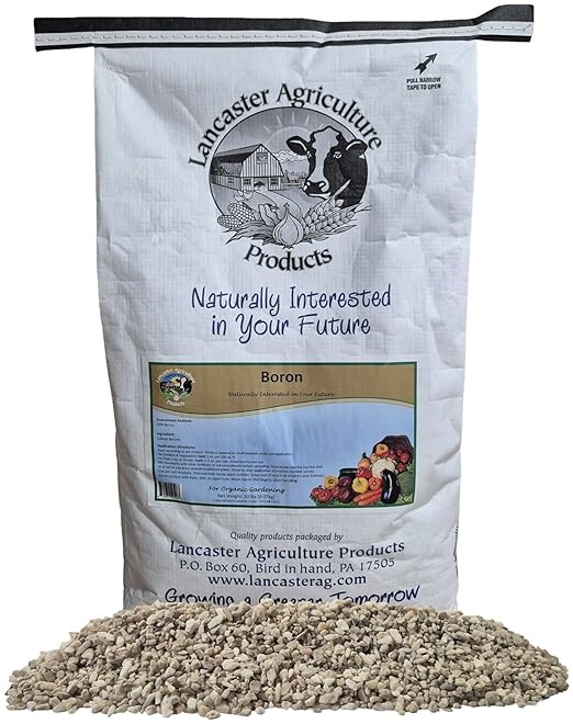 Boron 20 Pound Fertilizer for Plants – Natural Micronutrient Soil Amendment for Fruits Vegetables and Crops – Lancaster Ag Products