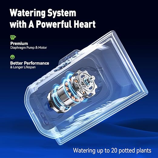 RAINPOINT Compact Programmable Solar Automatic Drip Irrigation Pump 20 Plant Dripline Layout Kits