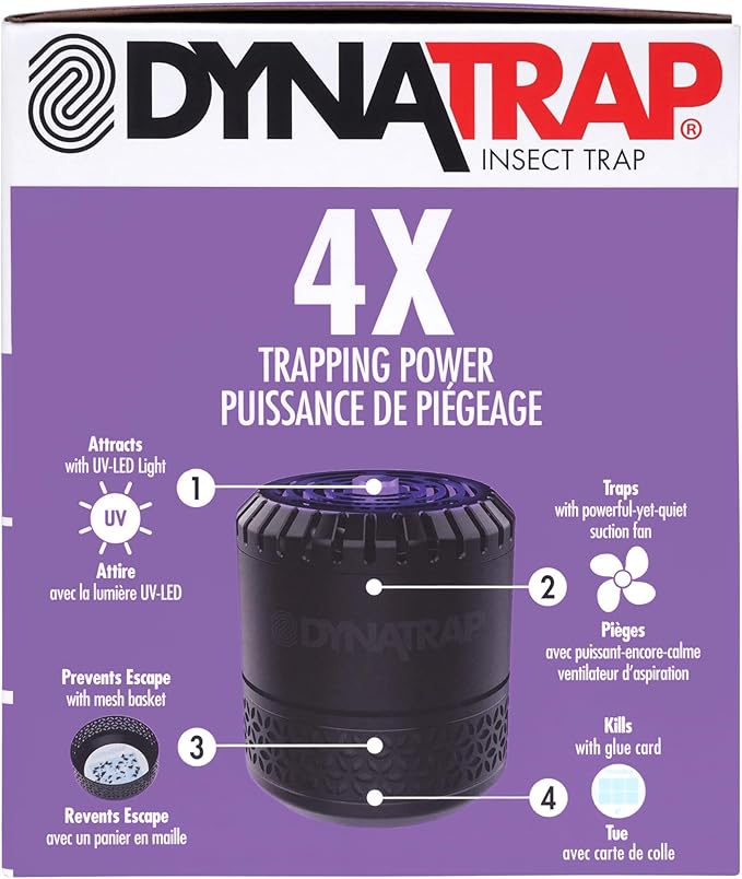 DynaTrap DT152 Indoor Insect Trap and Killer – Catches and Kills Gnats Flies Moths &amp Other Flying Insects