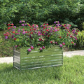 Rectangular Metal Garden Raised Bed Silver Galvanized Steel 39.4 x 15.7 x 17.7 Inches Outdoor Planter for Vegetables Flowers