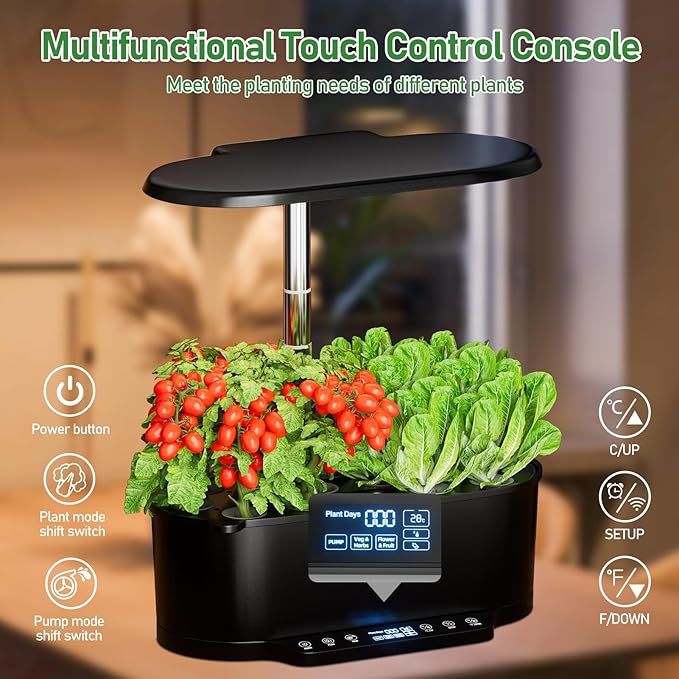 SPECILITE Hydroponics Growing System Kit with 30” Height 15 Pods Herb Garden with 36W Grow Light Auto Timer &amp Pump System APP &amp WiFi Controlled Smart Indoor Garden for VegetablesKitchen &a