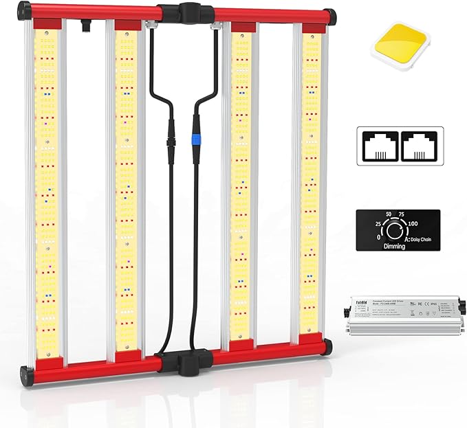 AGLEX 240W LED Grow Lights UV IR Grow Lights for Indoor Plants with 780PCS Diodes Daisy Chain Foldable &amp Dimmable Full Spectrum Commercial Hydroponic Growing Lamp 3x3/4x4 Grow Tent