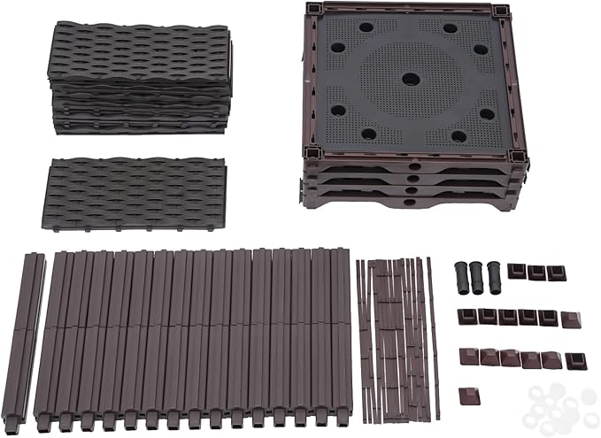 61.4x15.35x14.96in Raised Garden Beds with Legs 4 Piece Plastic Planter Box Elevated Plant Pots for Vegetables Flowers Herbs Garden Boxes with Drain Outlet (2)
