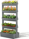 DoCred Vertical Wooden Raised Garden Bed 5 Tier Upgraded Garden Planters Freestanding Wood Plant Stand Flower Rack Wooden Planter Box for Plants Herbs Flowers Vegetables Outdoor Indoor