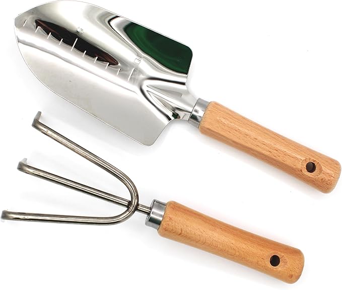 Personalized Garden Tool Set – Custom Engraved Garden Shovel &amp Trowel with Wooden Handle – Gardening Gifts Mom Dad – Mother’s Day Father’s Day Birthday Gift