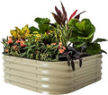 Vego garden Raised Garden Bed Kit 14 Tall 4 in 1 Modular Metal Raised Garden Beds Kit Metal Planter Box for Vegetables Flowers Herbs Pearl White