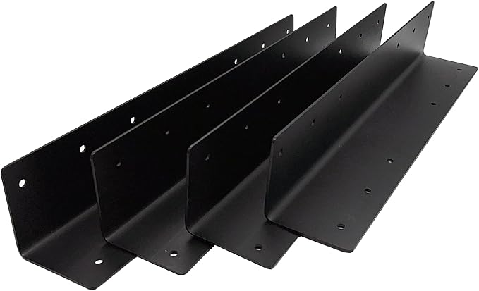 Hi-Flame 4Pcs 17 Garden Raised Bed Corner Brackets with Screws for 20-24 Furniture Flower Vegetable Planter Garden Bed (17 Black Set of 4)