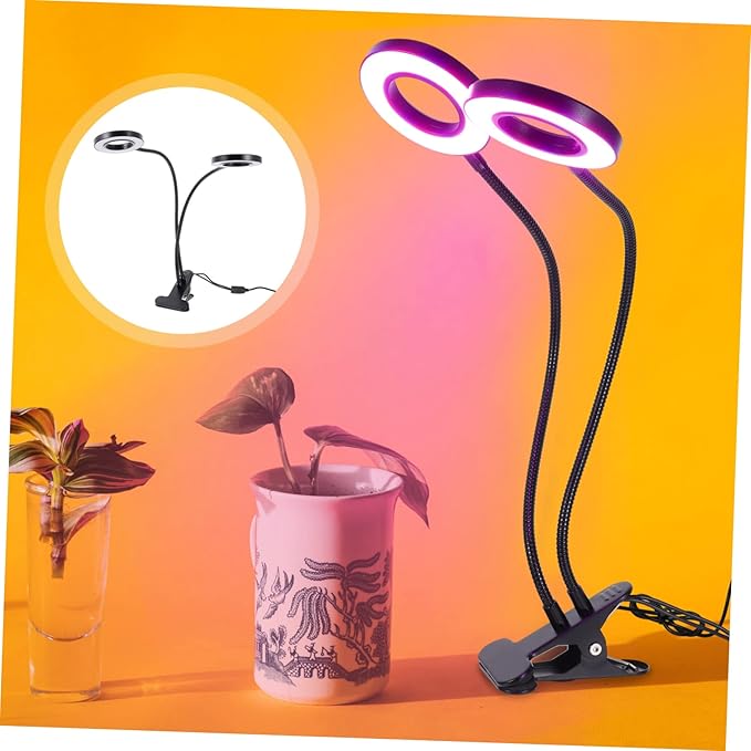 Dual Head LED Plant Growth Lamp for Indoor Use Powered with Clip Design for Enhancing Plant Growth Compact for Easy Setup and Mobility