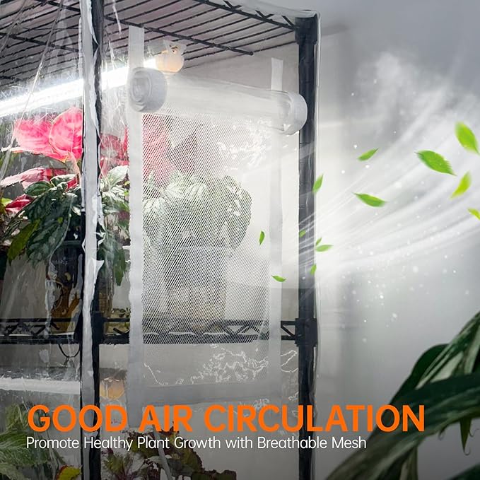 Bstrip Indoor Greenhouse with Grow Light Mini Green House with 4 Pack T8 Full Spectrum Plant Lights with Timer Indoor Greenhouse Cabinet for Indoor Plant Seed Starting Seed Tray 29.5x13.8x59