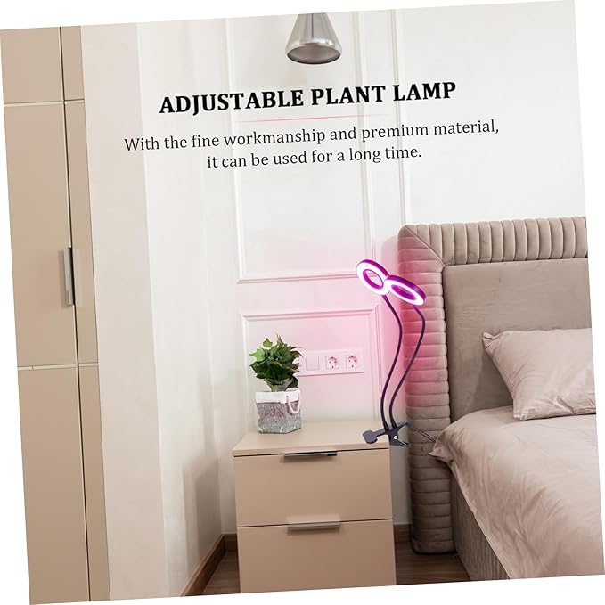 LED Plant Growth Light with Double Heads Indoor Use Lamp for Greenhouse Home USB Powered Clip Design for Succulents Potted Plants