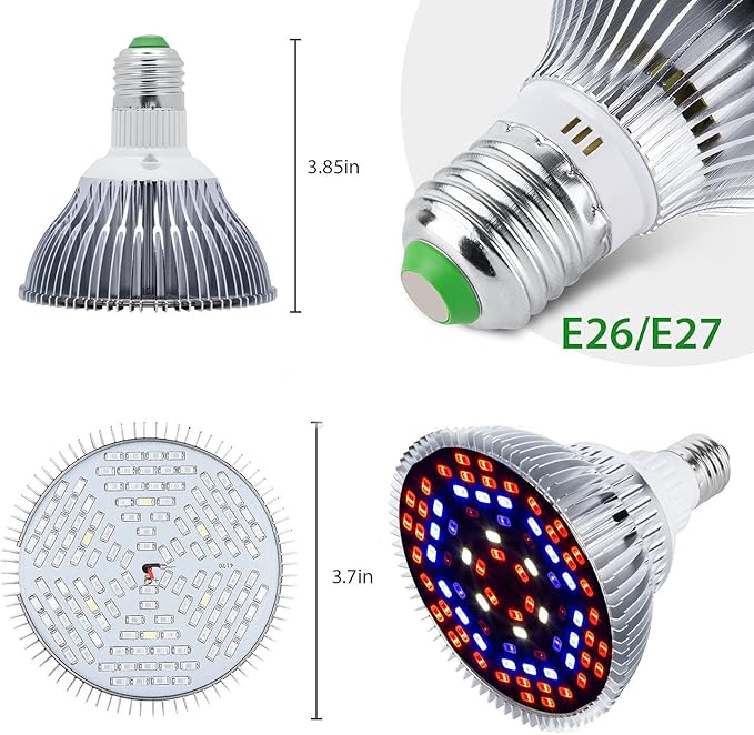 LED Plant Growth Light e27 Greenhouse Vegetables Succulent Flower Potted Seedlings 80Wpar20 Full Spectrum Light
