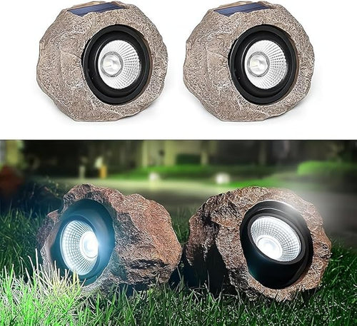 1/2/4 Solar Rock Lights Outdoor – IP65 Waterproof Solar Spot Lights for Yard Path &amp Landscape – Auto On/Off for GardenSidewalks Patios &amp Outdoor Decor (2)