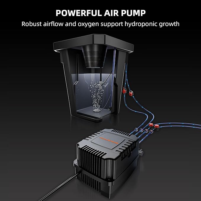 Spider Farmer DWC Hydroponics Grow System with 7-Gallon Deep Water Culture New Triangular Cover Design Recirculating Drip Garden System with Top Drip Kit 11W Air Pump 4 Buckets