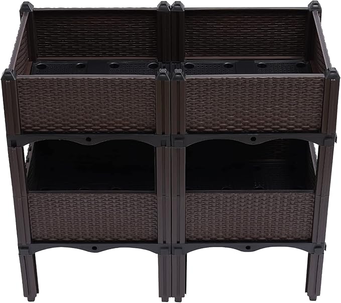 Raised Garden Bed with Legs Planter Box Elevated Portable Planter Outdoor Indoor for Vegetable Herbs Potted Plants Flowers Square Raised Garden BedSelf-Watering Plastic Planter for FruitsPotato