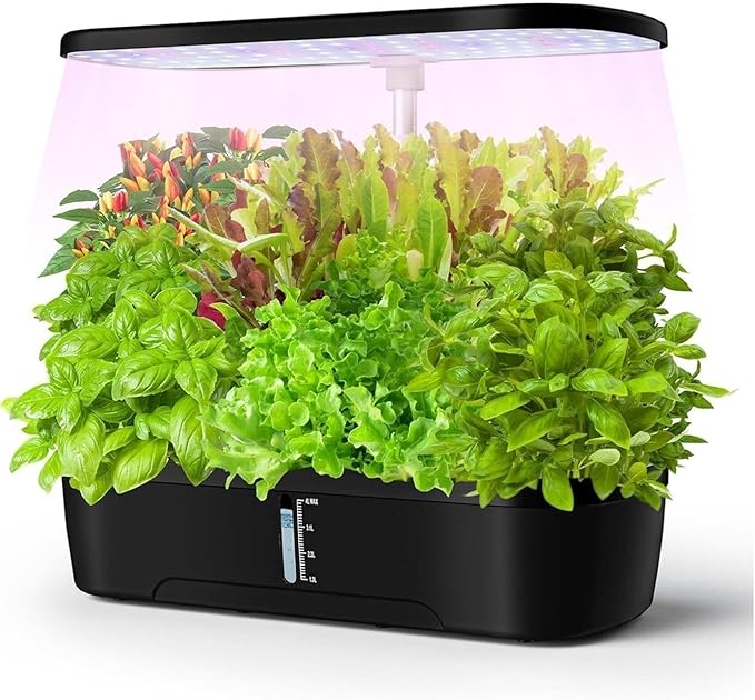 Hydroponics Growing System Adjustable Indoor Herb Garden Kit with LED Grow Light  Automatic Timer 12 Pod Hydroponics Growing System for Home Kitchen
