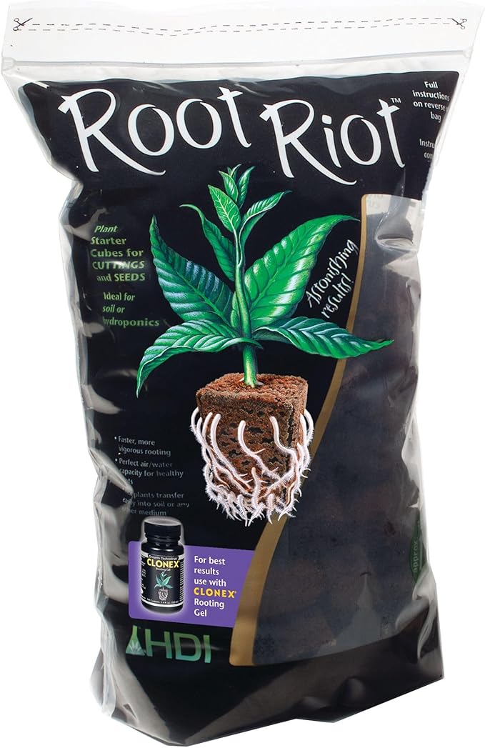 Root Riot Plant Starter Cubes Made from Sphagnum Peat Moss. Ideal for Cuttings and Seeds Designed to Support Robust Root Development - 100 Cubes