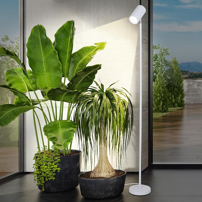 HMVPL 40W Grow Lights Stand for Indoor Plants Full Spectrum Standing Plant Light for Indoor Growing with COB Plant Light Bulb 4/8/12H Timer Tall Growth Floor Lamp for Large Plant (6 Level Height)