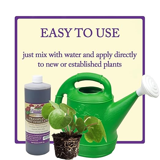 Esbenshade’s Transplant Root Stimulator 5-10-5 Fertilizer 32oz - Liquid Fertilizer with Seaweed Fish &amp Humic Acid - Reduces Transplant Shock Promotes Root Growth - for Flowers Vegetables &amp