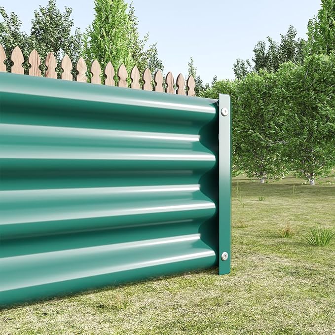 6x3x1FT Galvanized Metal Raised Garden Bed Rectangle Outdoor Planter Box for Vegetables Flowers Herbs Fruits Multi-Purpose Backyard Patio Planter Raised Beds Green