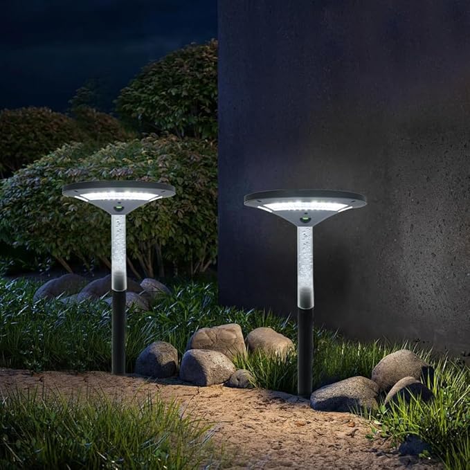 S NMT LED Garden Solar Pathway LightsOutdoor Motion Sensor Landscape Lights for Garden Lighting IP65 Waterproof Solar Spotlight for Yard