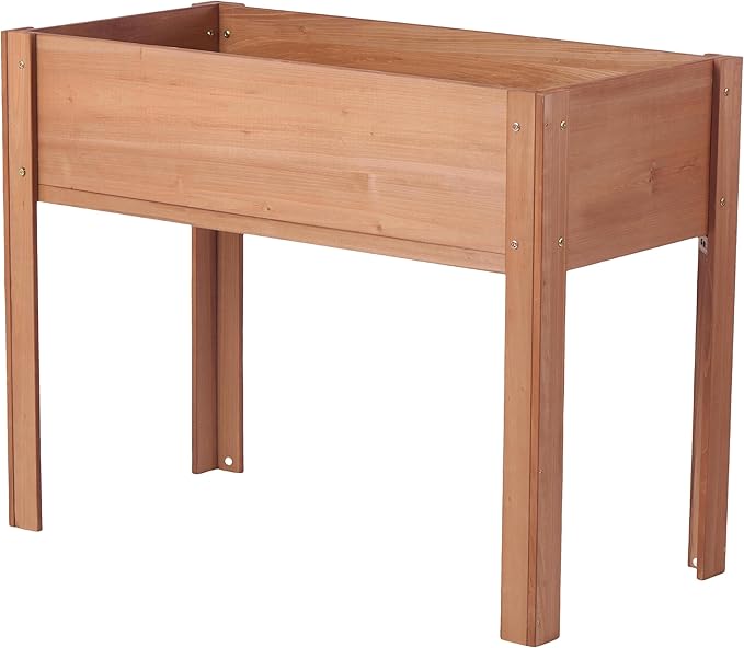 Raised Garden Bed with Legs Elevated Wooden Planter Box for Outdoor Plants Flowers Fruits Vegetable Herb Growing