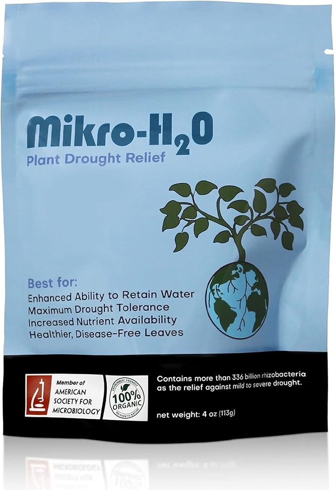 Mikro-H2O Plant Probiotics. Boost Plant Health and Growth. Enhance Water Retention in Roots &amp Soil. Good for Droughts Water Shortages (4 oz)