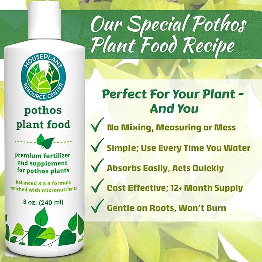 Pothos Fertilizer – Liquid Plant Food for Strong Roots Healthy Growth &amp Lush Foliage – 3-3-3 NPK Formula with Sea Kelp Humic &amp Fulvic Acid – Essential Nutrients for Neon Pothos or Devil’s Iv