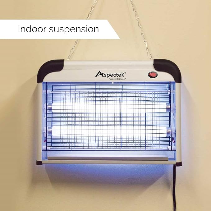 ASPECTEK Insect Killer Bug Zapper Powerful 20W Electronic Indoor Fly Zapper for Mosquito Fungus Gnat Asian Beetle Moth Flying Pests - Indoor Use Includes 2-Pack Replacement Bulbs