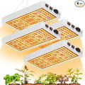 4Pcs 800W LED Plant Lights Dimmable Veg/Bloom 2 Modes with UV &amp IR Rays 100-277V Universal Voltage High Efficiency Sunlike Lighting for Hydroponics Greenhouse with US Plug and Easy-Install Hoo