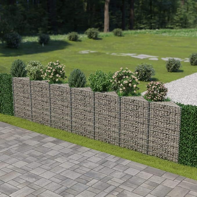 Outdoor Garden Gabion Wall Gabion Stone Basket Planter Raised Vegetable BedSteel Garden Decoration Galvanized Steel 177.2x11.8x39.4