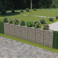 Gabion WallOutdoor Garden Gabion Mesh Planter Raised BedGarden DecorationOutdoor Residential Fencingfor YardGardenGalvanized Steel 177.2x11.8x39.4