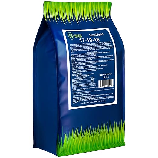 Supply Solutions | 17-18-18 HumiSync Plant Food Powder | Balanced NPK Fertilizer with Humic Acid for Lawn Garden Vegetables Flowers Trees &amp Shrubs - All Purpose Garden Fertilizer (10 Pounds)
