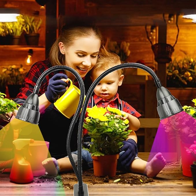 Grow Light for Indoor Plants Growing Juhefa Gooseneck Clip-on Plant Lamp for Seedlings Succulents Seed Starting3 Modes &amp 10-Level Brightness with Timer 3 9 12 Hrs
